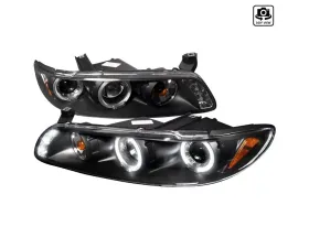 Spec-D Dual Halo Projector Headlights w/ LED Accent Lights (Matte Black Housing/Clear Lens) Pontiac Grand Prix 1997-2003