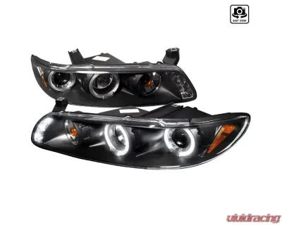 Spec-D Dual Halo Projector Headlights (Matte Black Housing/Clear Lens) Pontiac Grand Prix 1997-2003 - 2LCLHP-GPX97JM-TM