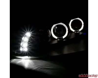 Spec-D Dual Halo Projector Headlights (Matte Black Housing/Clear Lens) Pontiac Grand Prix 1997-2003 - 2LCLHP-GPX97JM-TM