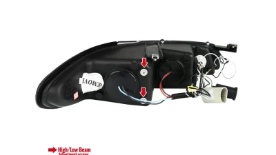 Spec-D Dual Halo Projector Headlights (Matte Black Housing/Clear Lens) Pontiac Grand Prix 1997-2003                                     - 2LCLHP-GPX97JM-TM - Image 8