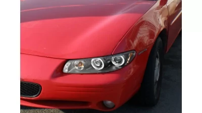 Spec-D Dual Halo Projector Headlights (Matte Black Housing/Clear Lens) Pontiac Grand Prix 1997-2003                                     - 2LCLHP-GPX97JM-TM - Image 10