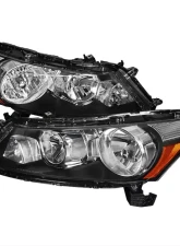 Spec-D Factory Style Crystal Headlights w/ Amber Reflector (Matte Black Housing/Clear Lens) Honda Accord 2008-2012                                     - 2LH-ACD084JM-RS - Image 6