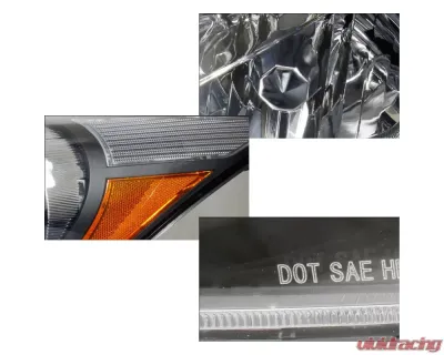 Spec-D Factory Style Crystal Headlights w/ Amber Reflector (Matte Black Housing/Clear Lens) Honda Accord 2008-2012 - 2LH-ACD084JM-RS