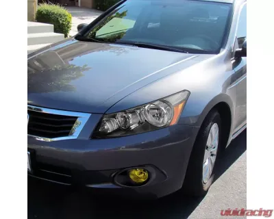 Spec-D Factory Style Crystal Headlights w/ Amber Reflector (Matte Black Housing/Clear Lens) Honda Accord 2008-2012 - 2LH-ACD084JM-RS