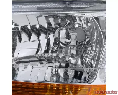 Spec-D Crystal Headlights w/ Amber Reflectors (Chrome Housing/Clear Lens) Honda Accord 1998-2002 - 2LH-ACD98-RS