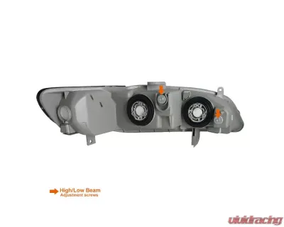 Spec-D Crystal Headlights w/ Amber Reflectors (Chrome Housing/Clear Lens) Honda Accord 1998-2002 - 2LH-ACD98-RS