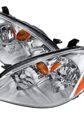 Spec-D Crystal Headlights w/ Amber Reflector (Chrome Housing/Clear Lens) Nissan Altima 2002-2004                                     - 2LH-ALT02-RS - Image 9