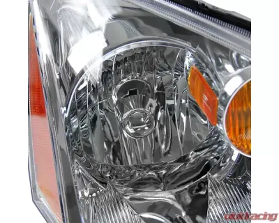 Spec-D Crystal Headlights w/ Amber Reflector (Chrome Housing/Clear Lens) Nissan Altima 2002-2004 - 2LH-ALT02-RS