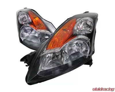 Spec-D Crystal Headlights w/ Amber Reflectors (Matte Black Housing/Clear Lens) Nissan Altima 2007-2009 - 2LH-ALT074JM-RS