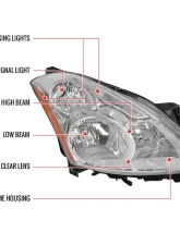 Spec-D Clear Lens Factory Style Crystal Headlights - Passenger Side Only Nissan Altima 2010-2012                                     - 2LH-ALT10-R-GO - Image 7