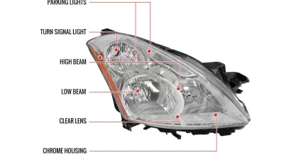 Spec-D Clear Lens Factory Style Crystal Headlights - Passenger Side Only Nissan Altima 2010-2012                                     - 2LH-ALT10-R-GO - Image 7