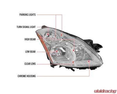 Spec-D Clear Lens Factory Style Crystal Headlights - Passenger Side Only Nissan Altima 2010-2012 - 2LH-ALT10-R-GO