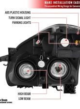 Spec-D Clear Lens Factory Style Crystal Headlights - Passenger Side Only Nissan Altima 2010-2012                                     - 2LH-ALT10-R-GO - Image 9