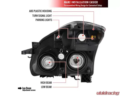 Spec-D Clear Lens Factory Style Crystal Headlights - Passenger Side Only Nissan Altima 2010-2012 - 2LH-ALT10-R-GO