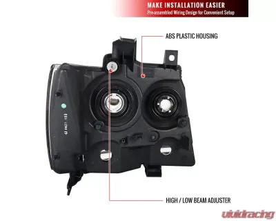 Spec-D Factory Style Headlights (Chrome Housing/Smoked Lens) Chevrolet 2007-2014 - 2LH-AVA07G-RS