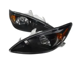 Spec-D Factory Style Headlights w/ Amber Reflectors (Matte Black Housing/Clear Lens) Toyota Camry 2002-2004