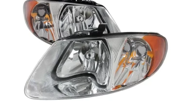 Spec-D Factory Style Crystal Headlights (Chrome Housing/Clear Lens) Dodge | Chrysler 2001-2007                                     - 2LH-CAR01-RS - Image 10
