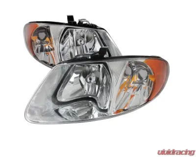 Spec-D Factory Style Crystal Headlights (Chrome Housing/Clear Lens) Dodge | Chrysler 2001-2007 - 2LH-CAR01-RS