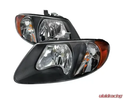 Spec-D Factory Style Crystal Headlights (Matte Black Housing/Clear Lens) Dodge | Chrysler 2001-2007 - 2LH-CAR01JM-RS