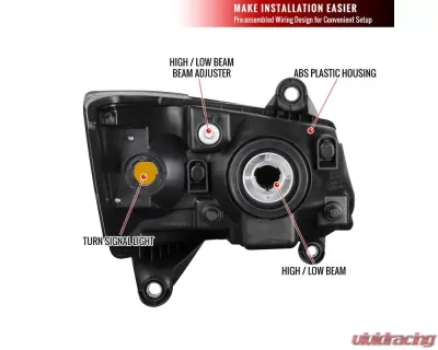 Spec-D Clear Lens Factory Style Crystal Headlight - Driver Side Only Dodge Grand Caravan 2008-2010 - 2LH-CAR08-L-RS