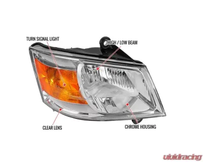 Spec-D Clear Lens Factory Style Crystal Headlight - Passenger Side Only Dodge Grand Caravan 2008-2010 - 2LH-CAR08-R-RS