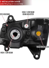 Spec-D Clear Lens Factory Style Crystal Headlight - Passenger Side Only Dodge Grand Caravan 2008-2010                                     - 2LH-CAR08-R-RS - Image 9