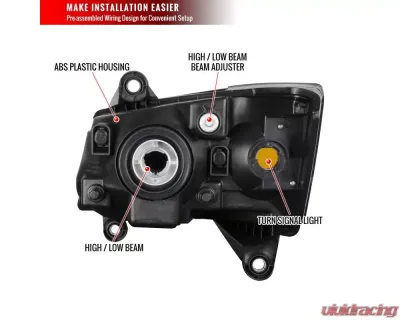 Spec-D Clear Lens Factory Style Crystal Headlight - Passenger Side Only Dodge Grand Caravan 2008-2010 - 2LH-CAR08-R-RS