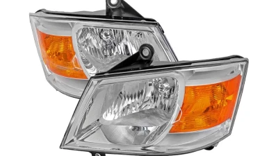 Spec-D Factory Style Headlights (Chrome/Clear Lens) Dodge Grand Caravan 2008-2010                                     - 2LH-CAR08-RS - Image 10