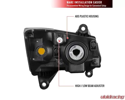 Spec-D Factory Style Headlights (Chrome/Clear Lens) Dodge Grand Caravan 2008-2010 - 2LH-CAR08-RS