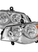 Spec-D Factory Style Headlights (Chrome Housing/Clear Lens) Dodge Grand Caravan | Chrysler Town & Country 2008-2018                                     - 2LH-CAR11-RS - Image 10
