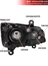 Spec-D Factory Style Headlights (Chrome Housing/Clear Lens) Dodge Grand Caravan | Chrysler Town & Country 2008-2018                                     - 2LH-CAR11-RS - Image 8