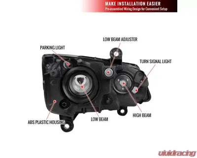 Spec-D Factory Style Headlights (Chrome Housing/Clear Lens) Dodge Grand Caravan | Chrysler Town & Country 2008-2018 - 2LH-CAR11-RS