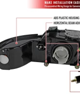 Spec-D Crystal Headlights (Chrome Housing/Clear Lens) Dodge | Plymouth | Chrysler 1996-2000                                     - 2LH-CAR96-RS - Image 8