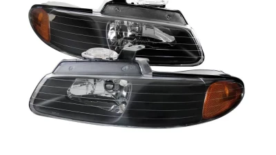 Spec-D Crystal Headlights (Matte Black Housing/Clear Lens) Dodge | Plymouth | Chrysler 1996-2000                                     - 2LH-CAR96JM-RS - Image 10