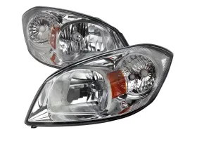 Spec-D Crystal Headlights w/ Amber Reflectors (Chrome Housing/Clear Lens) Chevrolet | Pontiac 2005-2010