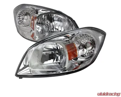 Spec-D Crystal Headlights w/ Amber Reflectors (Chrome Housing/Clear Lens) Chevrolet | Pontiac 2005-2010 - 2LH-COB05-RS