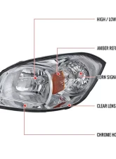 Spec-D Crystal Headlights w/ Amber Reflectors (Chrome Housing/Clear Lens) Chevrolet | Pontiac 2005-2010                                     - 2LH-COB05-RS - Image 10