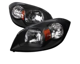 Spec-D Factory Style Crystal Headlights w/ Amber Reflectors (Matte Black Housing/Clear Lens) Chevrolet | Pontiac 2005-2010