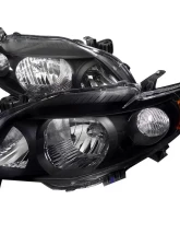 Spec-D Factory Style Crystal Headlights w/ Amber Reflector (Matte Black Housing/Clear Lens) Toyota Corolla 2009-2010                                     - 2LH-COR09JM-RS - Image 10