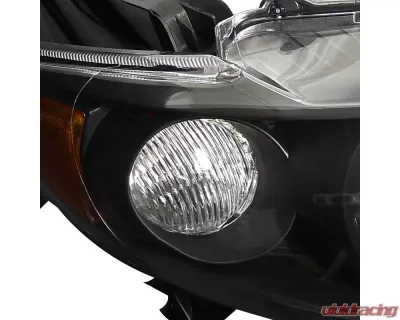 Spec-D Factory Style Crystal Headlights w/ Amber Reflector (Matte Black Housing/Clear Lens) Toyota Corolla 2009-2010 - 2LH-COR09JM-RS