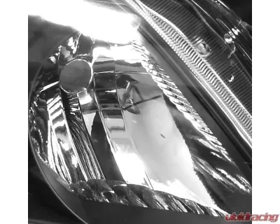 Spec-D Factory Style Crystal Headlights w/ Amber Reflector (Matte Black Housing/Clear Lens) Toyota Corolla 2009-2010 - 2LH-COR09JM-RS