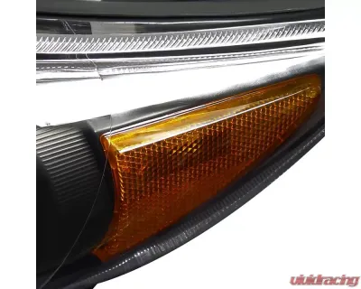 Spec-D Factory Style Crystal Headlights w/ Amber Reflector (Matte Black Housing/Clear Lens) Toyota Corolla 2009-2010 - 2LH-COR09JM-RS