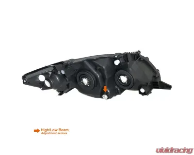 Spec-D Factory Style Crystal Headlights w/ Amber Reflector (Matte Black Housing/Clear Lens) Toyota Corolla 2009-2010 - 2LH-COR09JM-RS