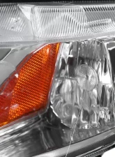 Spec-D Crystal Headlights w/ Amber Reflectors (Chrome Housing/Clear Lens) Honda Civic 2006-2011                                     - 2LH-CV064-RS - Image 6