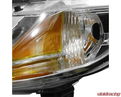Spec-D Crystal Headlights w/ Amber Reflectors (Chrome Housing/Clear Lens) Honda Civic 2006-2011 - 2LH-CV064-RS