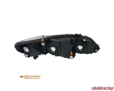 Spec-D Crystal Headlights w/ Amber Reflectors (Chrome Housing/Clear Lens) Honda Civic 2006-2011 - 2LH-CV064-RS