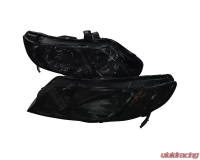 Spec-D Crystal Headlights (Chrome Housing/Smoked Lens) Honda Civic 2006-2011 - 2LH-CV064G-RS