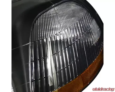 Spec-D Factory Style Crystal Headlights w/ Amber Reflectors (Matte Black Housing/Clear Lens) Honda Civic 1996-1998 - 2LH-CV96JM-RS