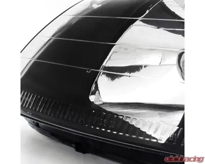 Spec-D Factory Style Crystal Headlights w/ Amber Reflectors (Matte Black Housing/Clear Lens) Honda Civic 1996-1998 - 2LH-CV96JM-RS