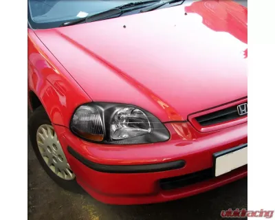 Spec-D Factory Style Crystal Headlights w/ Amber Reflectors (Matte Black Housing/Clear Lens) Honda Civic 1996-1998 - 2LH-CV96JM-RS
